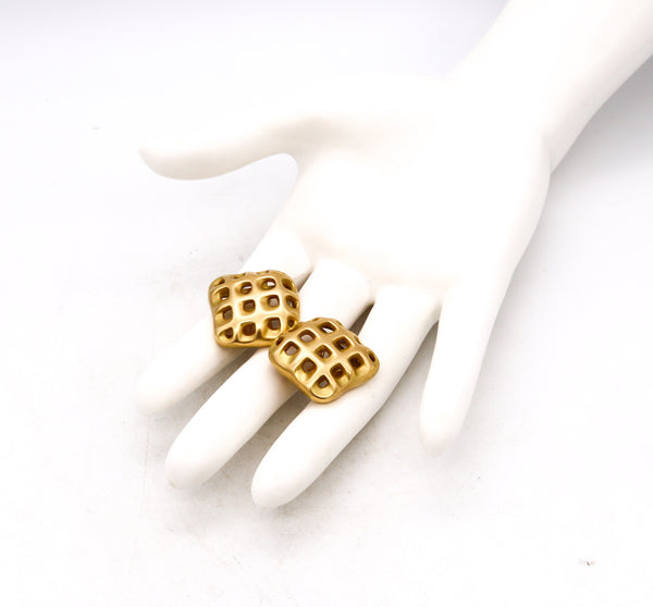 Angela Cummings 1987 New York Studios Perforations Earrings In Solid 18Kt Yellow Gold