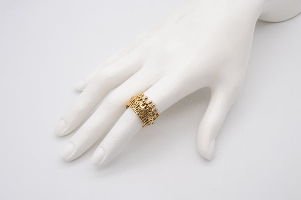 STUART DEVLIN 1972 LONDON RARE 18 KT YELLOW GOLD "THE PEOPLES" RING BAND