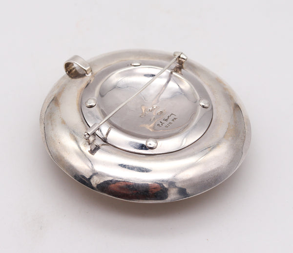 Pol Bury Belgium 1968-2002 Rare Sculptural Kinetic Tremblant Spikes Pendant Brooch In 18Kt Gold