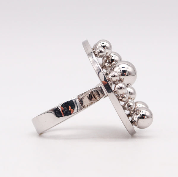 Pol Bury Belgium 1968 2002 Rare Sculptural Kinetic Spheres Ring In 18Kt White Gold