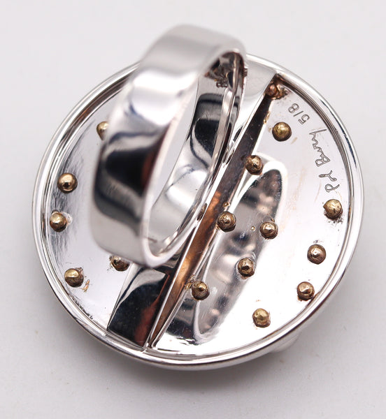 Pol Bury Belgium 1968 2002 Rare Sculptural Kinetic Spheres Ring In 18Kt White Gold