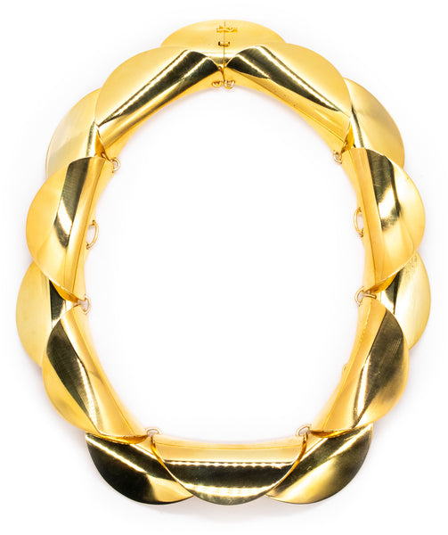 Georg Jensen 1961 By Nanna Ditzel Geometric Necklace 129 In 18Kt Gold Vermeil On Sterling