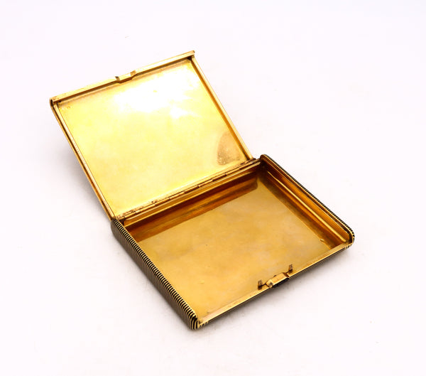 *Van Cleef & Arpels Paris 1930 Art Deco Cigarette case in solid 18 kt gold with enamel
