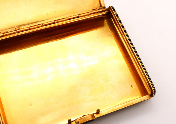 *Van Cleef & Arpels Paris 1930 Art Deco Cigarette case in solid 18 kt gold with enamel