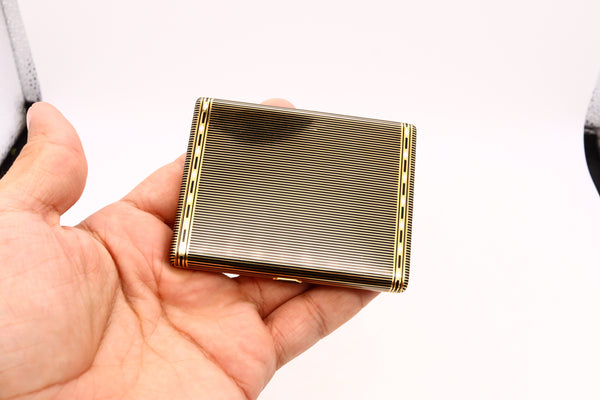 *Van Cleef & Arpels Paris 1930 Art Deco Cigarette case in solid 18 kt gold with enamel
