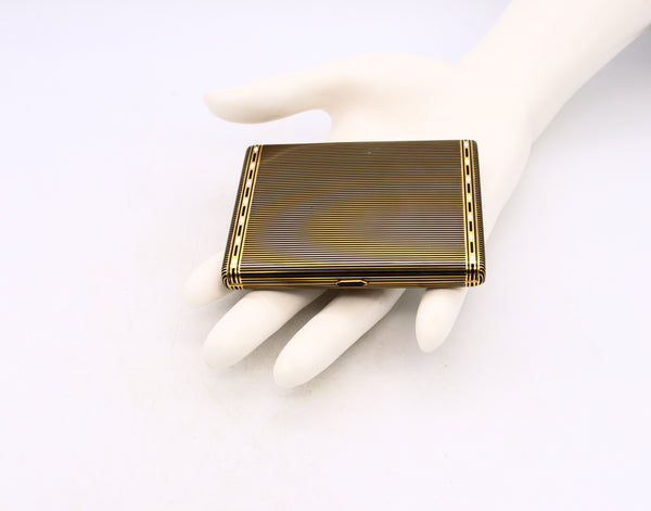 *Van Cleef & Arpels Paris 1930 Art Deco Cigarette case in solid 18 kt gold with enamel