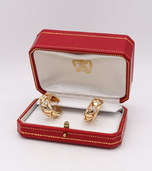Cartier Paris Oval Hoops Earrings In 18Kt Yellow Gold With 2.84 Cts VVS Diamonds