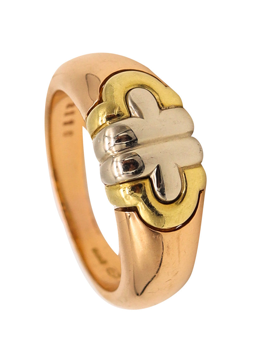 -Bvlgari Roma Vintage Parentesi Ring In Three Colors of 18Kt Yellow Gold