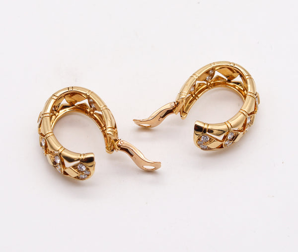 Cartier Paris Oval Hoops Earrings In 18Kt Yellow Gold With 2.84 Cts VVS Diamonds