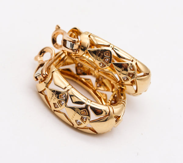 Cartier Paris Oval Hoops Earrings In 18Kt Yellow Gold With 2.84 Cts VVS Diamonds