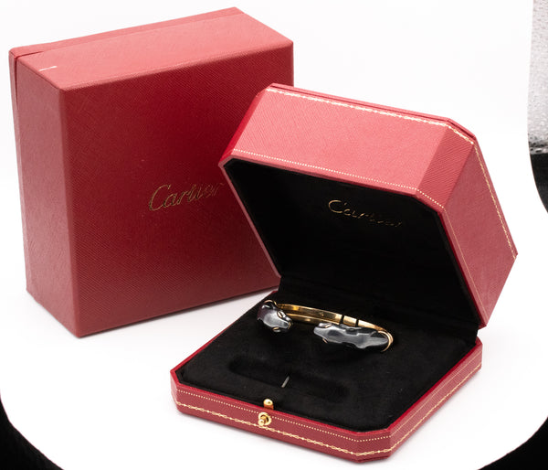 CARTIER PARIS 18 KT GOLD & SILVERIUM VINTAGE PANTHERE BRACELET