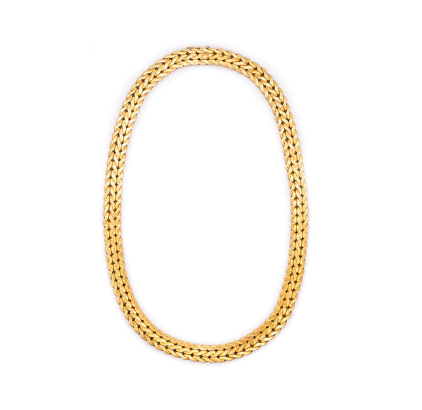 MARIO BUCCELLATI MILAN 18 KT YELLOW GOLD DAMASK BRAIDED NECKLACE