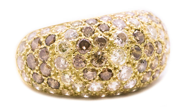 CARTIER PARIS 18 KT GOLD 3.15 CT DIAMONDS DOME SAUVAGE RING
