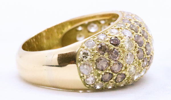 CARTIER PARIS 18 KT GOLD 3.15 CT DIAMONDS DOME SAUVAGE RING