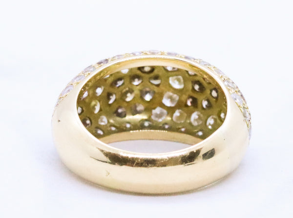 CARTIER PARIS 18 KT GOLD 3.15 CT DIAMONDS DOME SAUVAGE RING