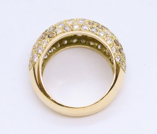 CARTIER PARIS 18 KT GOLD 3.15 CT DIAMONDS DOME SAUVAGE RING