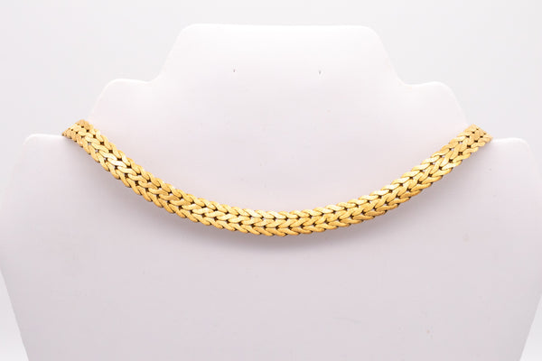 MARIO BUCCELLATI MILAN 18 KT YELLOW GOLD DAMASK BRAIDED NECKLACE