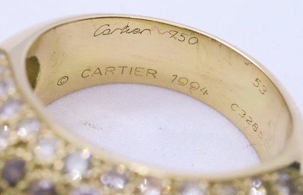 CARTIER PARIS 18 KT GOLD 3.15 CT DIAMONDS DOME SAUVAGE RING