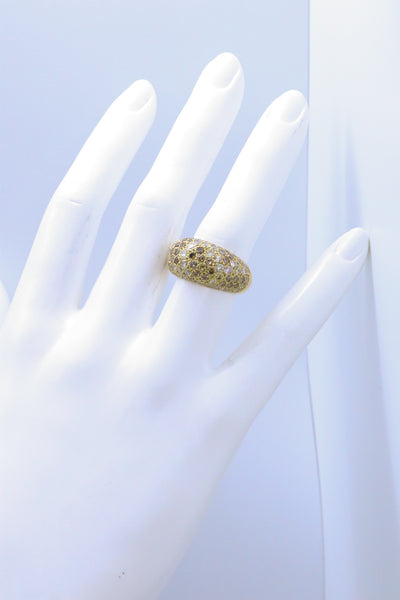 CARTIER PARIS 18 KT GOLD 3.15 CT DIAMONDS DOME SAUVAGE RING