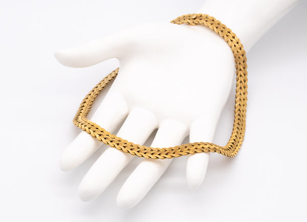 MARIO BUCCELLATI MILAN 18 KT YELLOW GOLD DAMASK BRAIDED NECKLACE