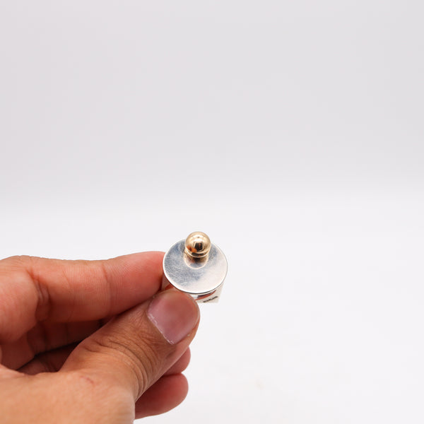 -Pierre Cardin 1970 Paris Geometric Round Ring In 14Kt Gold And Sterling