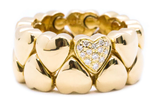 CARTIER PARIS DOUBLE HEART 18 KT DIAMONDS RING