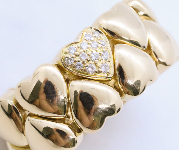 CARTIER PARIS DOUBLE HEART 18 KT DIAMONDS RING