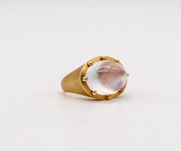 -Temple St Clair Cocktail Ring In 18Kt Yellow Gold With 11.26 Cts Oval Moonstone