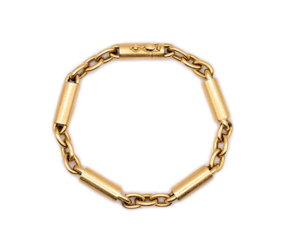 VERONESE ITALY 18 KT BRUSHED GOLD GEOMETRIC BRACELET