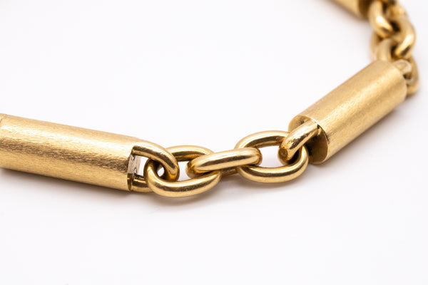 VERONESE ITALY 18 KT BRUSHED GOLD GEOMETRIC BRACELET