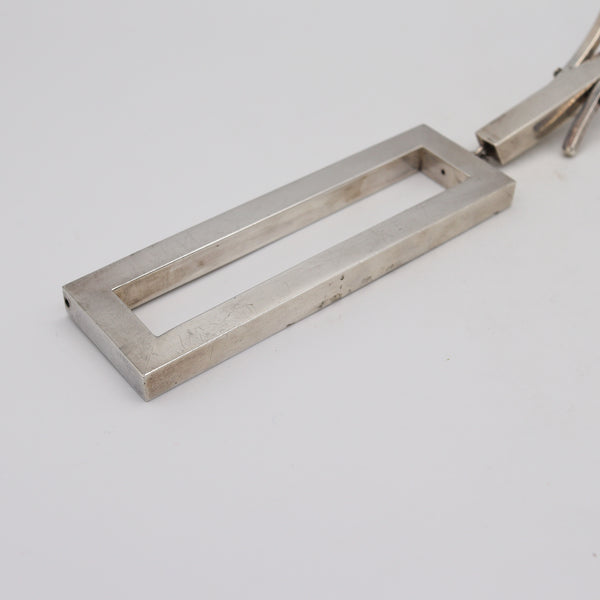 Alfred Karram 1970 Geometric Sculptural Necklace In Solid 0.925 Sterling Silver