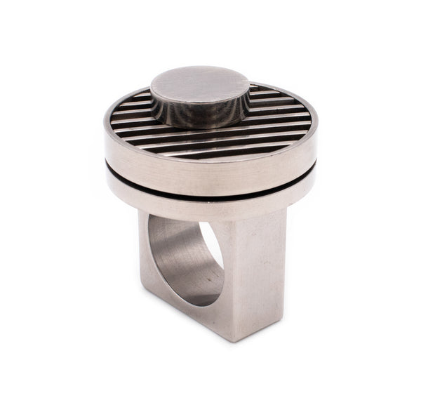 HENRI GARGAT, PARIS 1970 VERY RARE KINETIC OPTICAL MOVEABLE RING