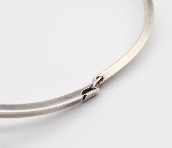 Alfred Karram 1970 Geometric Sculptural Necklace In Solid 0.925 Sterling Silver