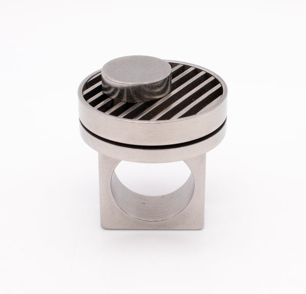 HENRI GARGAT, PARIS 1970 VERY RARE KINETIC OPTICAL MOVEABLE RING