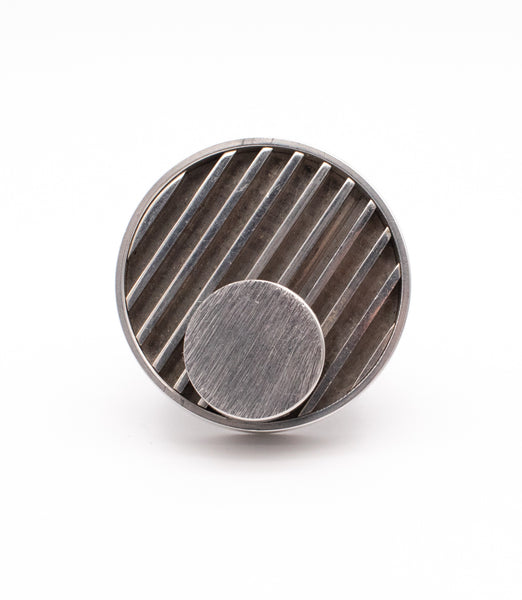 HENRI GARGAT, PARIS 1970 VERY RARE KINETIC OPTICAL MOVEABLE RING