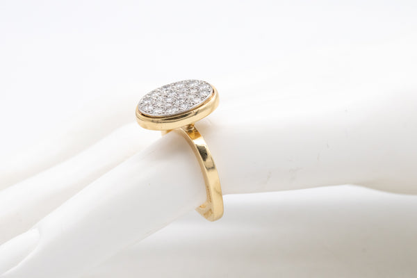 CARTIER 1970 By Dinh Van Cocktail Ring In 18Kt & Platinum With 1.20 Cts Diamonds