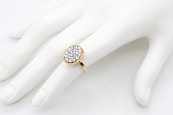CARTIER 1970 By Dinh Van Cocktail Ring In 18Kt & Platinum With 1.20 Cts Diamonds
