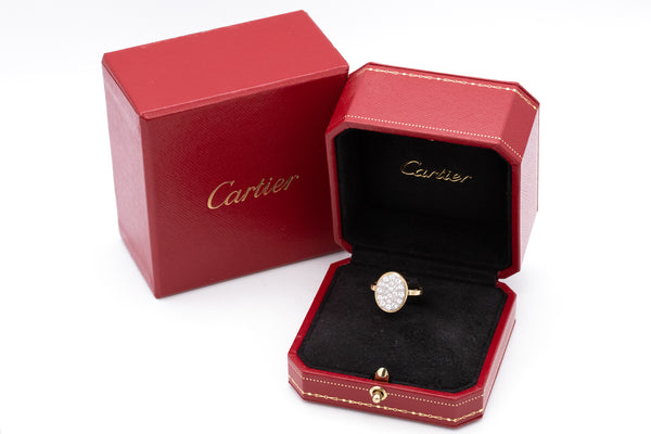 CARTIER 1970 By Dinh Van Cocktail Ring In 18Kt & Platinum With 1.20 Cts Diamonds