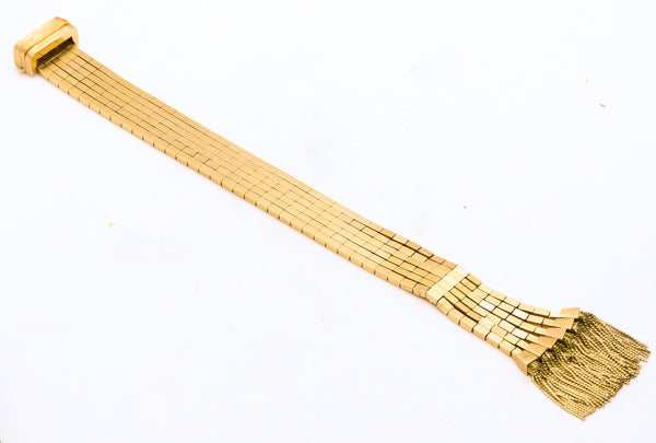 ART DECO 1940 MASSIVE 18 KT GOLD BUCKLE BRACELET