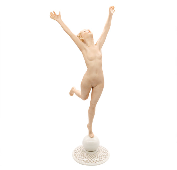 Germany Hutschenreuther 1930 By Karl Tutter Art Deco Large Sun Child Women Porcelain Figure