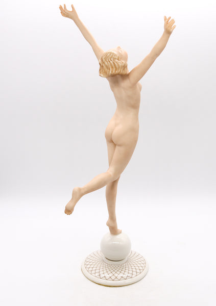 Germany Hutschenreuther 1930 By Karl Tutter Art Deco Large Sun Child Women Porcelain Figure