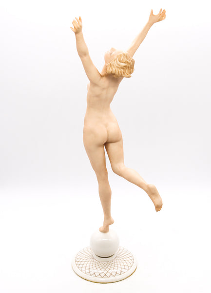 Germany Hutschenreuther 1930 By Karl Tutter Art Deco Large Sun Child Women Porcelain Figure