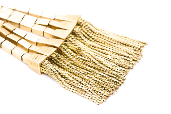 ART DECO 1940 MASSIVE 18 KT GOLD BUCKLE BRACELET