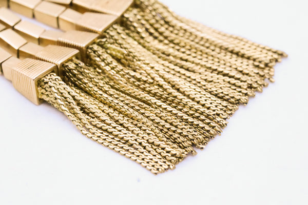 ART DECO 1940 MASSIVE 18 KT GOLD BUCKLE BRACELET