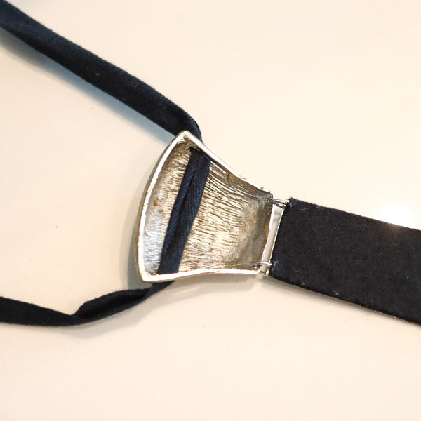 Pierre Cardin 1970 Paris Sculptural Artistic Metallic Tie In Stainless Steel And Enamel