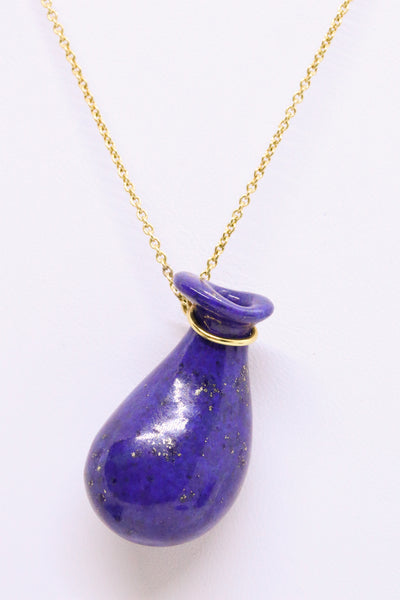 TIFFANY & CO. 18 KT ELSA PERETTI WATER JUG LAPIS LAZULI NECKLACE