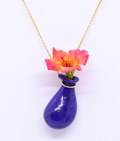 TIFFANY & CO. 18 KT ELSA PERETTI WATER JUG LAPIS LAZULI NECKLACE