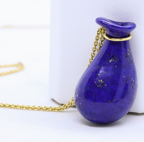 TIFFANY & CO. 18 KT ELSA PERETTI WATER JUG LAPIS LAZULI NECKLACE