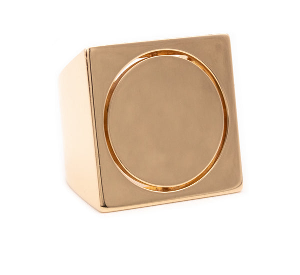 KURT AEPLI FOR BURCH 1960 SWISS GEOMETRIC RING IN 18 KT GOLD