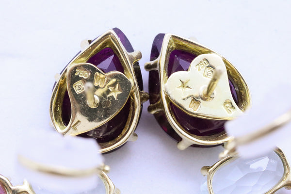 H. STERN 18 KT GOLD HARMONY JEWELED EARRINGS BY DIANE VON FURSTENBERG 67.7 CARATS